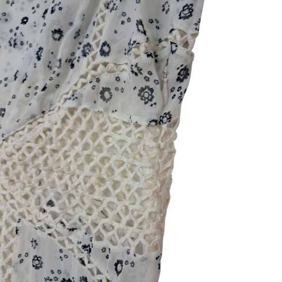 Anthropologie Floreat Dress Women's 6 White Windswept Crochet‎ Sheer Cottagecore - Picture 5 of 15